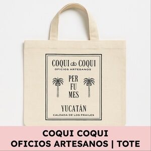 Coqui Coqui Canvas Tote Bag Natural Artisan Print Cotton Market 13x14
